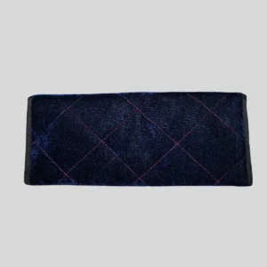 Navy velvet quilted clutch purse with diamond pattern stitching for elegant occasions